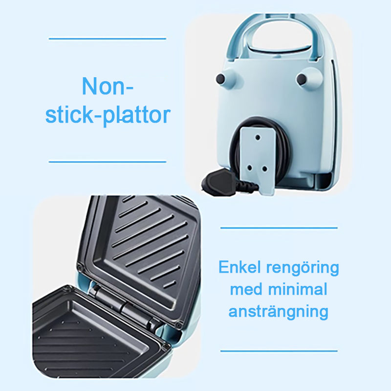 Snabbuppvärmande multifunktionell smörgåsmaskin