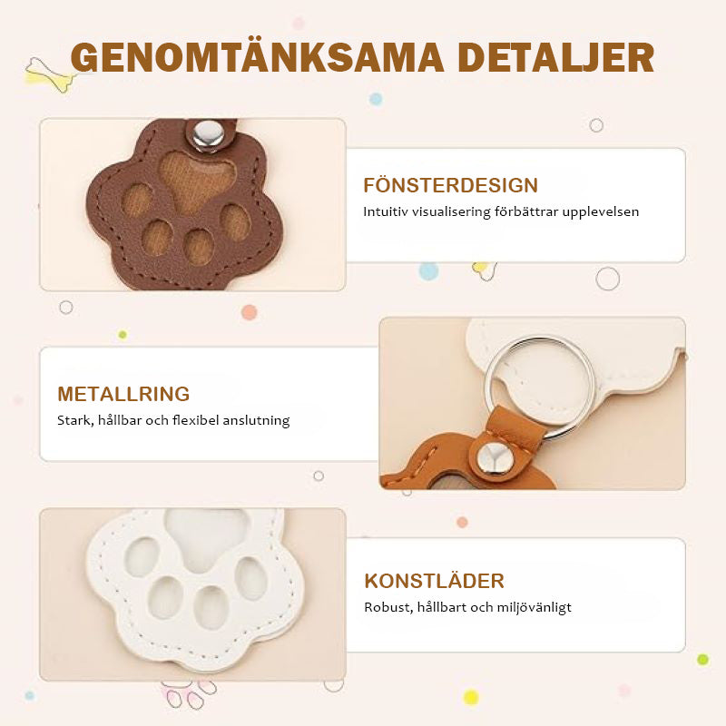 🐾Lädernyckelring med djurtass