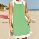 Damset i bomull, 2-delat, ärmlös topp + kjol och shorts med fickor