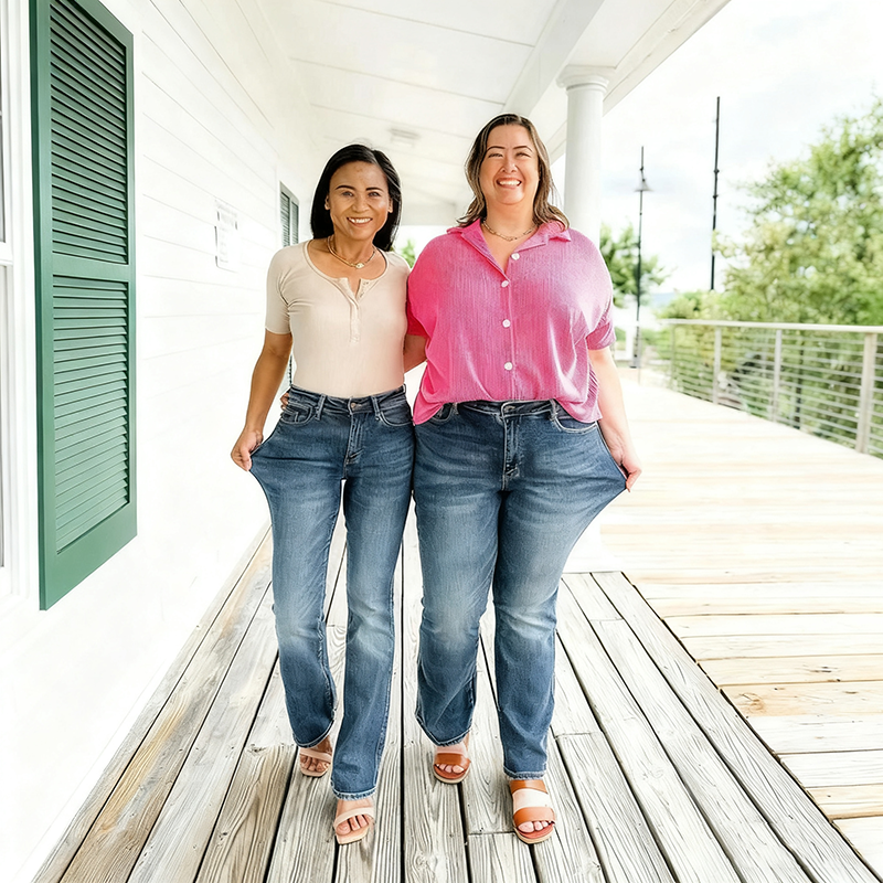 👖Jeans med hög stretch och magkontroll