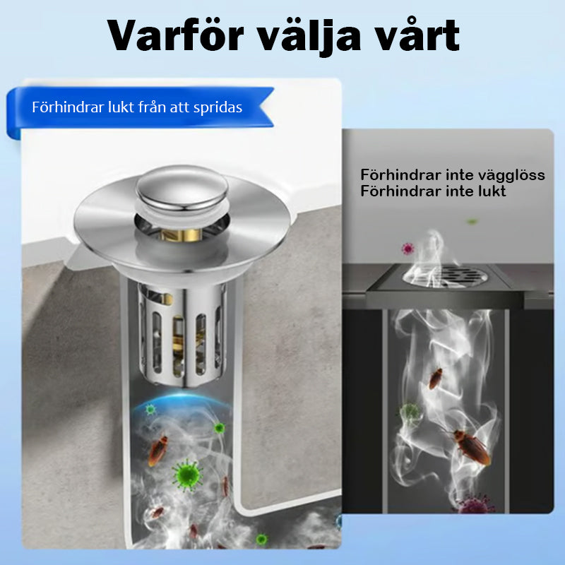 2-i-1 popup-handfatstopp för badrum