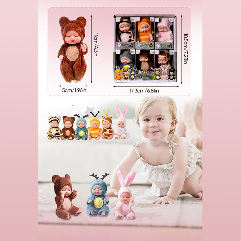Mini realistiska babydockor med kläder