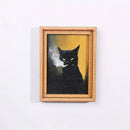 Kylskåpsmagnet "Rolig katt" – Ram i vintagestil (set om 4)