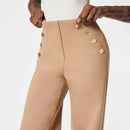 Dambyxor med vida ben, hög midja och vida ben