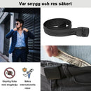 Stöldskyddande bälte med dold pengaficka