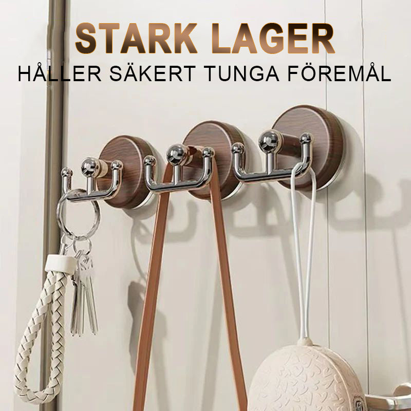 Multifunktionell sugkoppskrok i träfiber