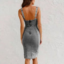 🌸Spring Specials🌸 Justerbar rem U-ringad Split Denim Bodycon Cami Dress