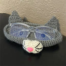 Virkad björnglasögonhållare, morsdagspresent, dekorativt glasögonställ