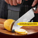 Multifunktionell lökhållare för skivning