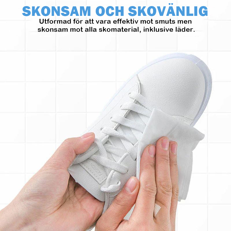 Snabbrengörande våtservetter för sko