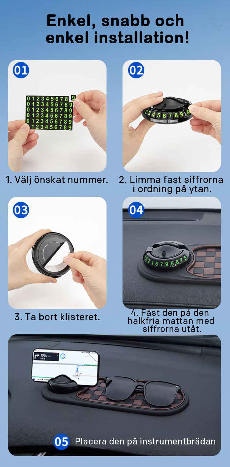 Multifunktionell halkfri matta för bil