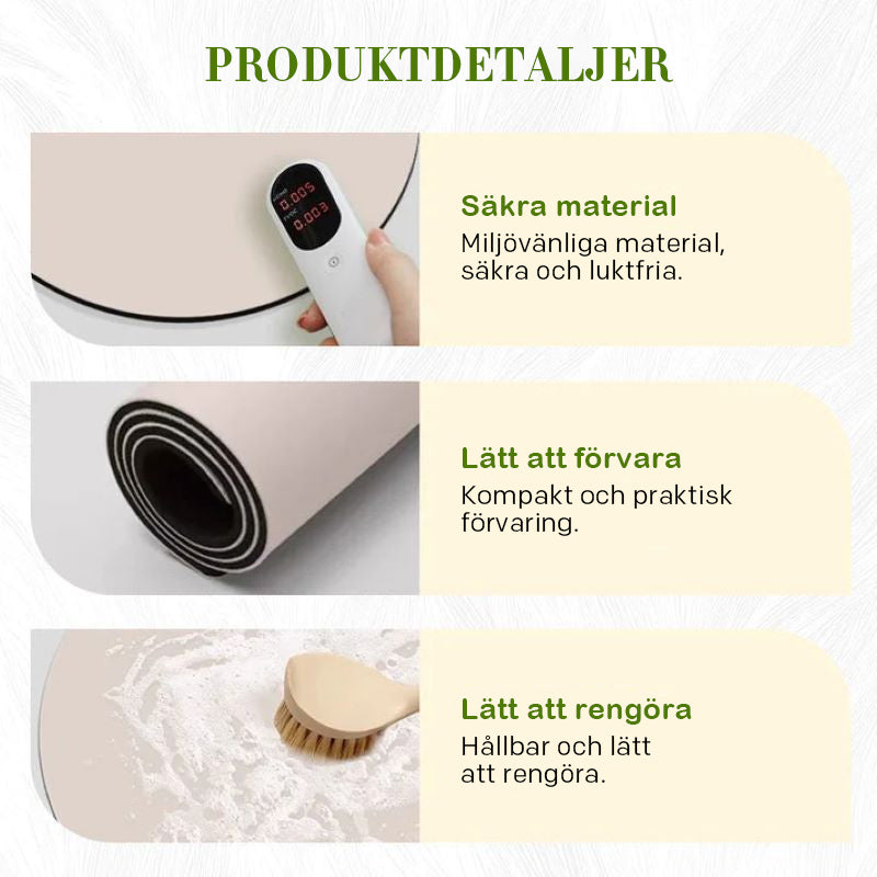 🦚 Snabbtorkande halkfri påfågelmatta