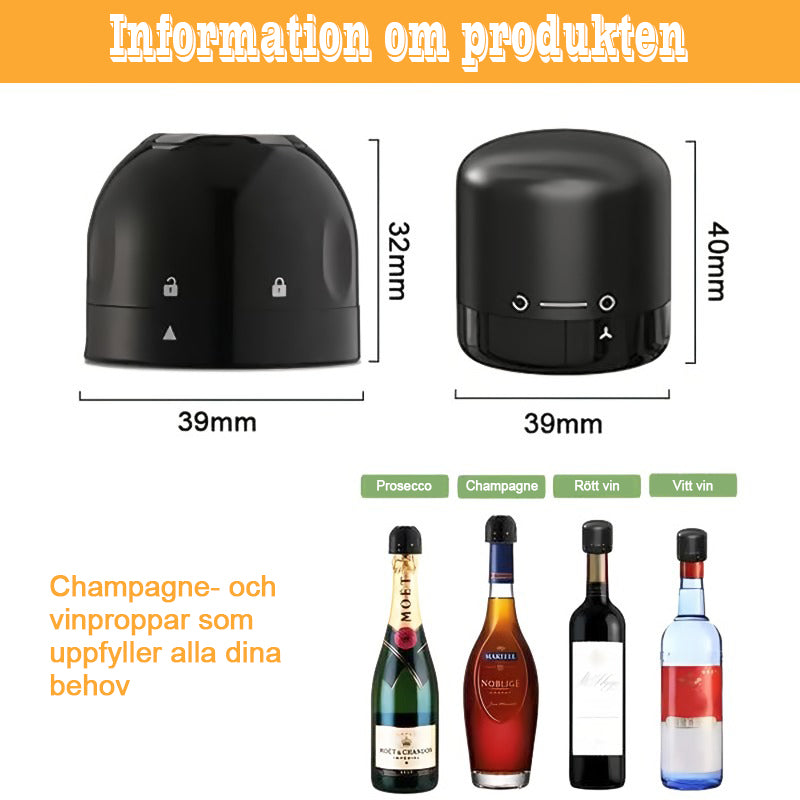 🍾Vakuumpropp för rödvinsflasklock