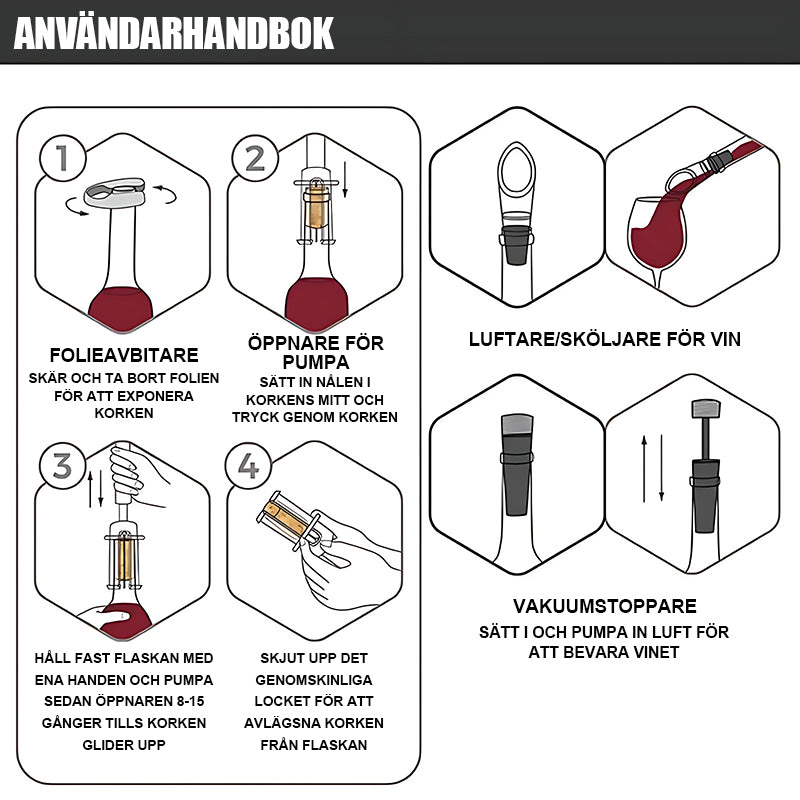 Air Pump Flasköppnare Vinflasköppnare Set