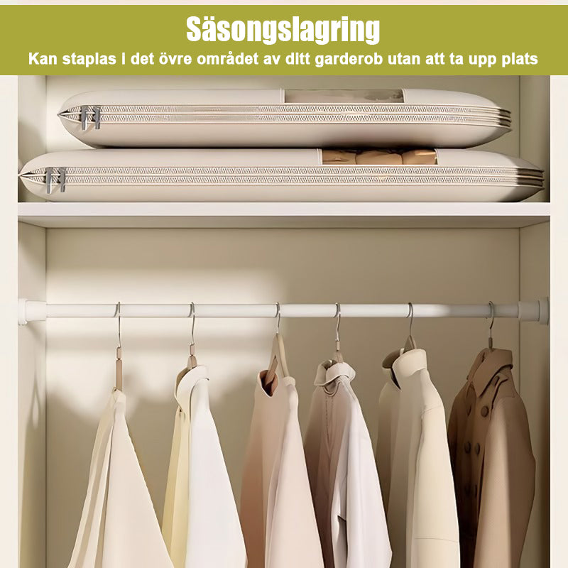 👕Platssparande hängande klädpåse med självkomprimerande dragkedja