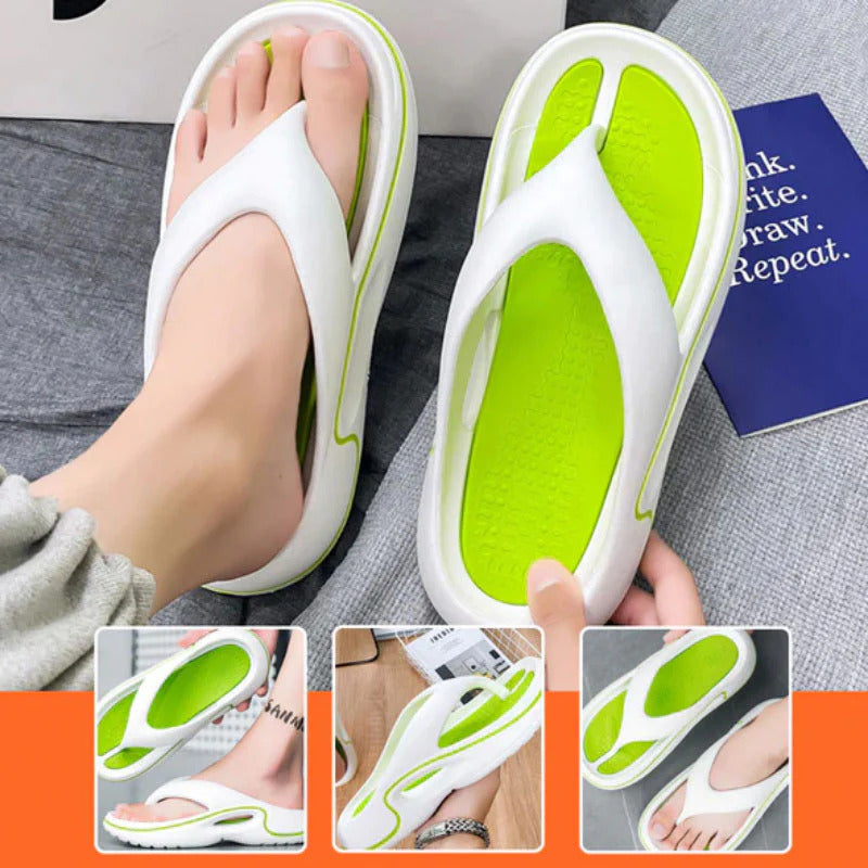 Bekväma sommarflip-flops med tjocka sulor