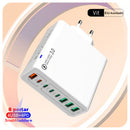 8 i 1 Vattentät USB-snabbladdare med portar