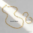 Elegant 2-delat smyckesset i 18K guld – Armband och halsband för män och kvinnor