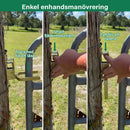 Omedelbart låsande grindlås – Förhindrar att nötkreatur, får och hästar rymmer
