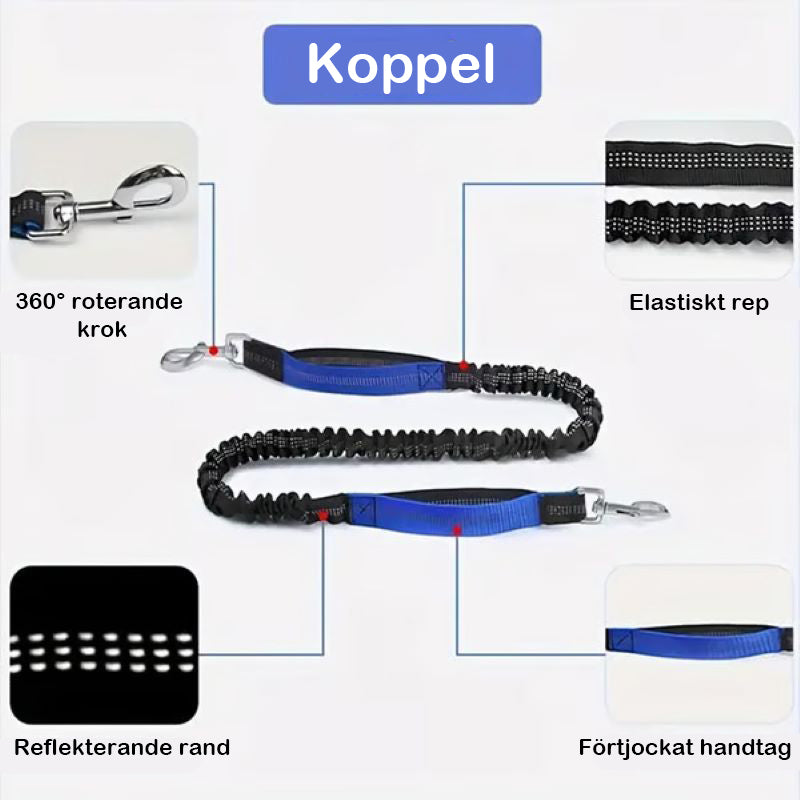 🔥Handsfree hundkoppel med dragkedja