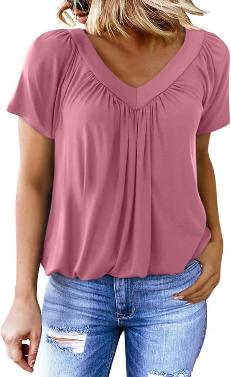 ✨Dam casual kortärmade t-shirts med v-ringning
