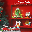 Julstil barns pedagogiska byggklossleksaker