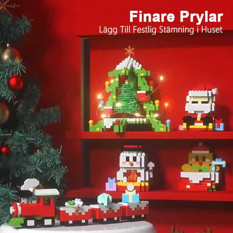 Julstil barns pedagogiska byggklossleksaker