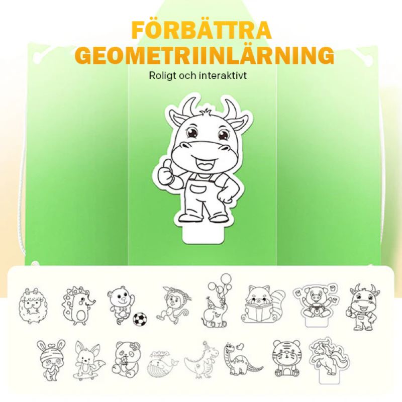🔥Bästa presenten👶✨Dragsnöre 3D-geometri lärobok