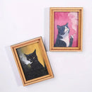 Kylskåpsmagnet "Rolig katt" – Ram i vintagestil (set om 4)
