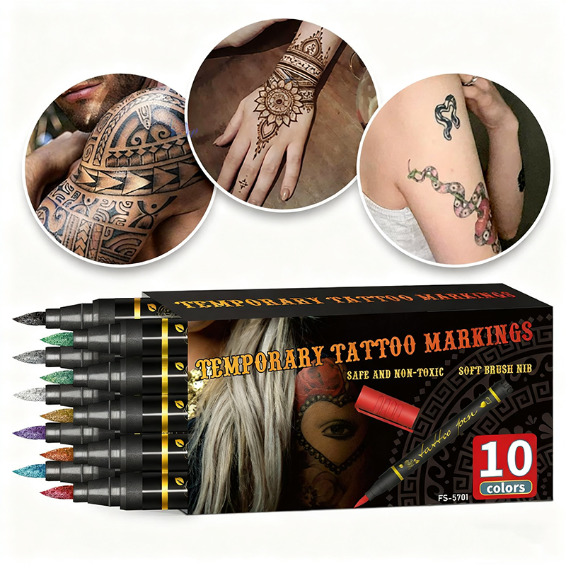 Kit för tillfälliga tatueringsmarkörer