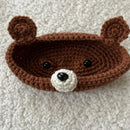 Virkad björnglasögonhållare, morsdagspresent, dekorativt glasögonställ