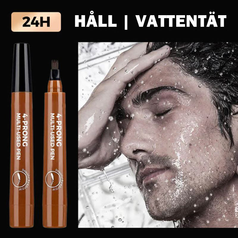 Ultrafin fyrstiftig vattentät naturlig ögonbrynspenna