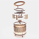 🌟Soldriven roterande träpussel med dubbla ringar🎒💫