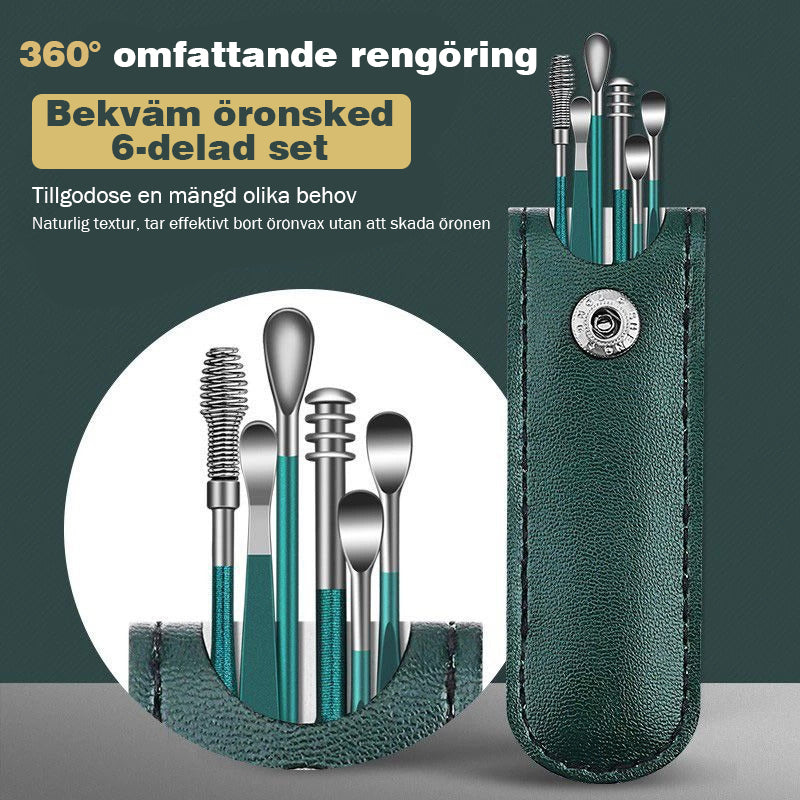 Innovativt fjäderbelastat öronvax rengöringsverktyg