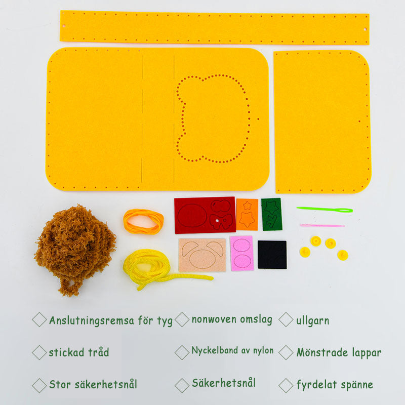 Förälder-barn handgjord tecknad non-woven myntväska budväska