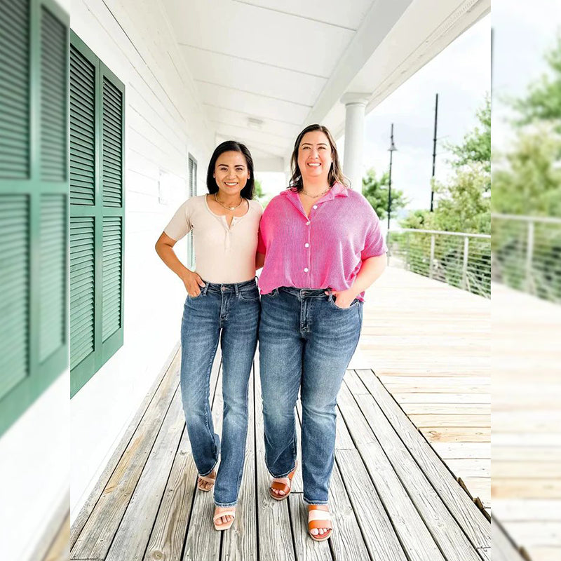 👖Jeans med hög stretch och magkontroll