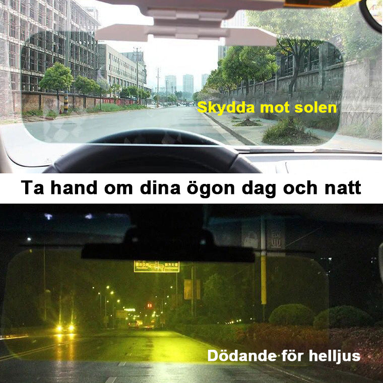 Förlängning av körvisir med bländskydd för dag och natt