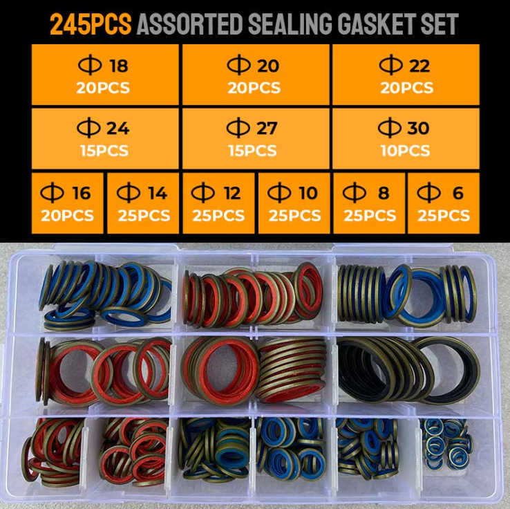 ✨245 st assorterad tätningspackningssats