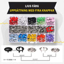 Metalltryckknapp med fästklämma