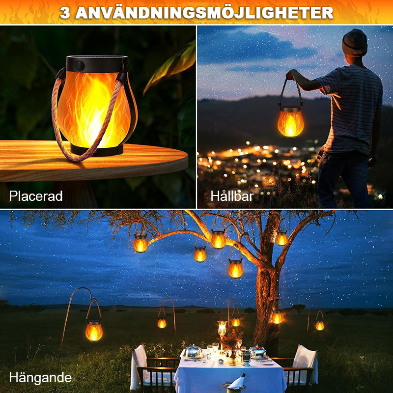 Solcellslampa för utomhusbruk med hamprep