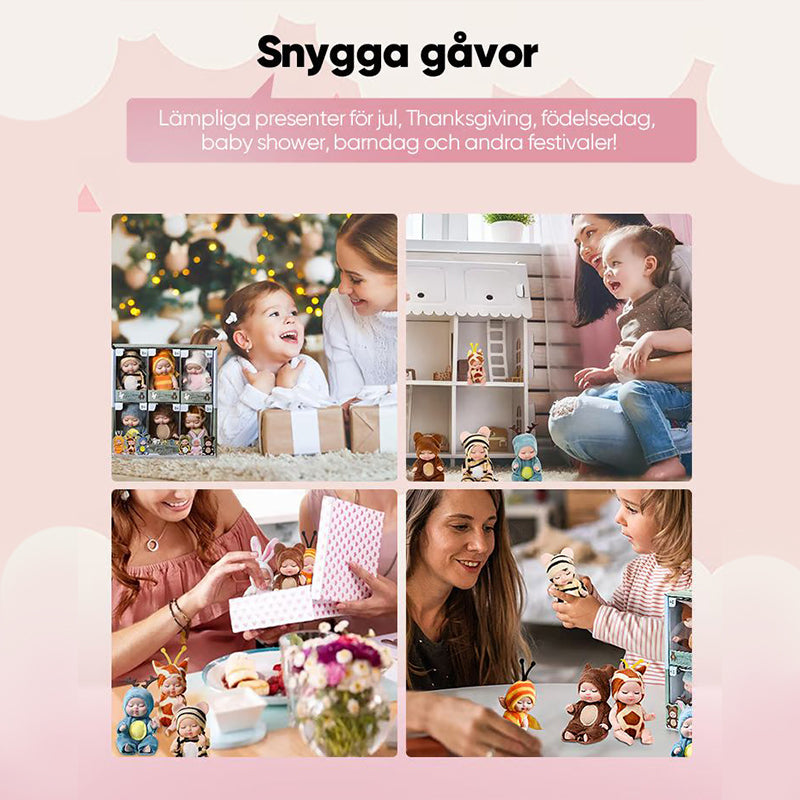 Mini realistiska babydockor med kläder