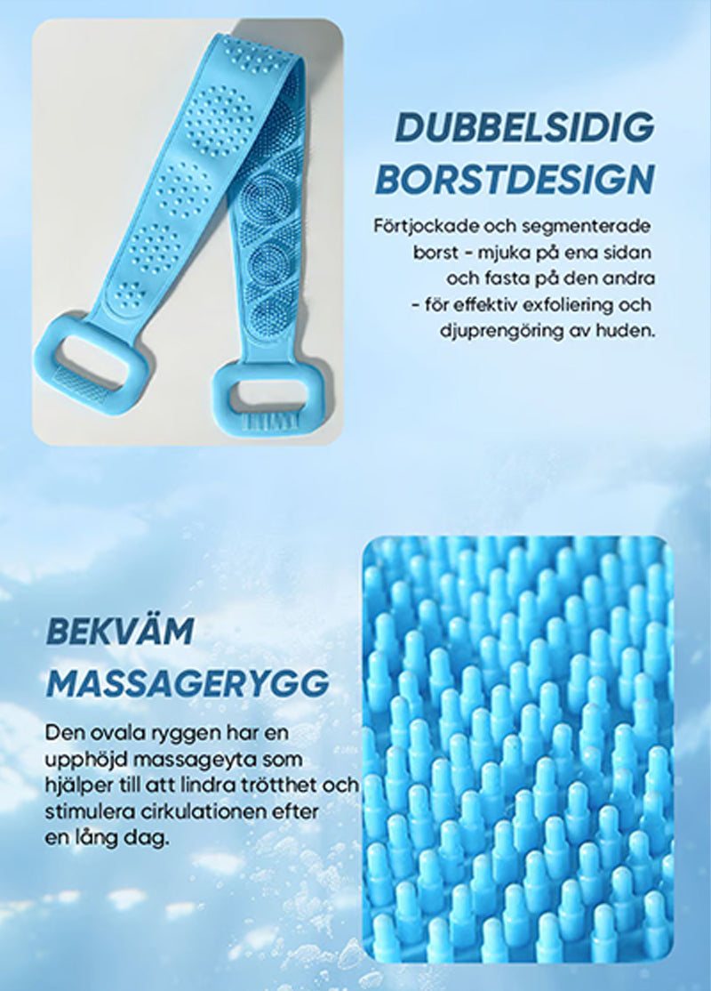 Silikon badbälte skrubbar borste