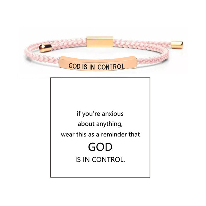 💖✨ Armband med texten "Gud har kontroll" 🎁