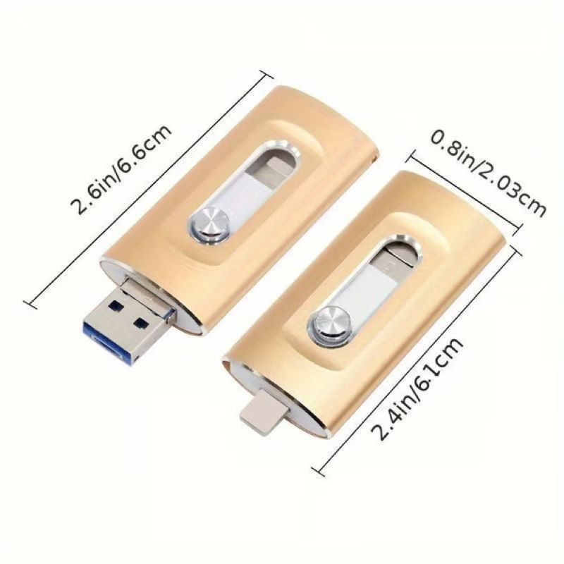 ⚡3-i-1-minne, bärbart höghastighets-USB 3.0-minne, OTG-minne med gratis typ-C-adapter för Android-telefoner/PC och fler enheter