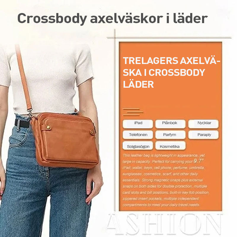 🎁Crossbody axelväskor och kopplingar i läder