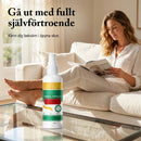 Uppfriskande örtbaserad fotspray