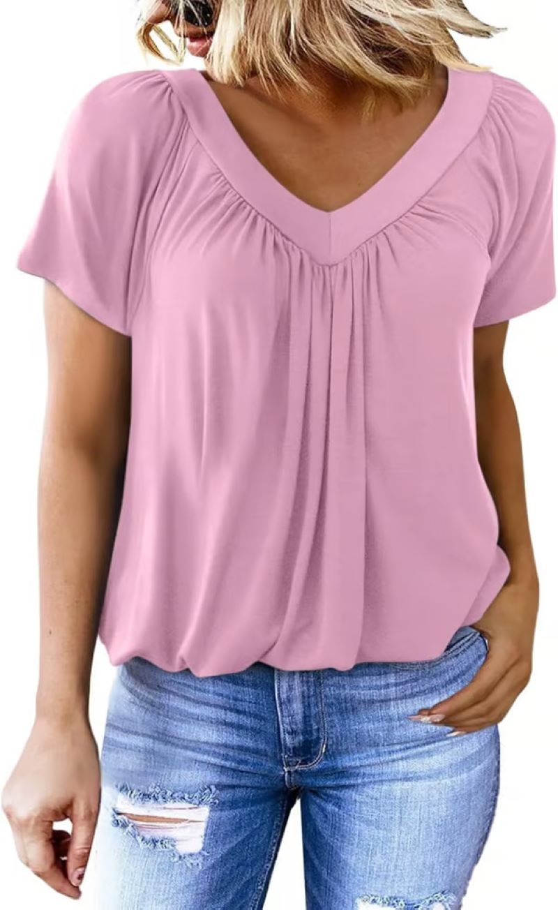 ✨Dam casual kortärmade t-shirts med v-ringning
