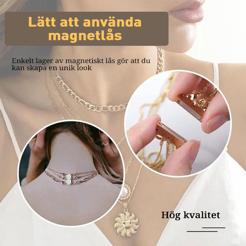 Flera halsband lagerspännen