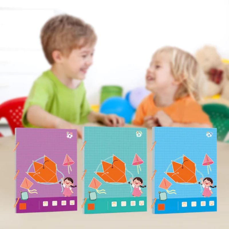 🔥Bästa presenten👶✨Dragsnöre 3D-geometri lärobok