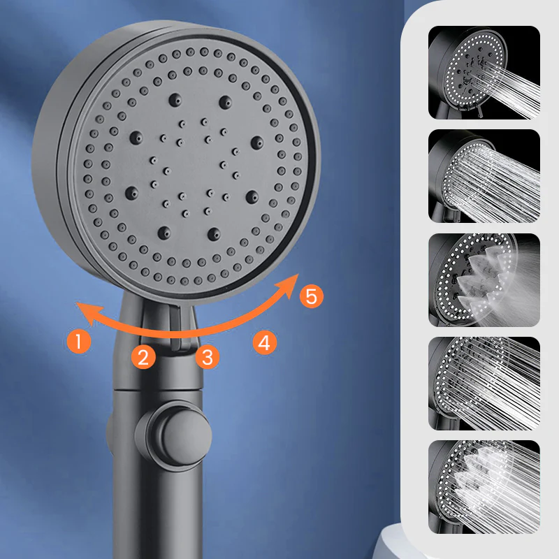 Multifunktionellt högtrycksduschhuvud